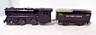 Vintage Marx O Gauge TIN WINDUP LOCOMOTIVE With 551 NYC TENDER - WORKING