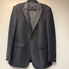 Barabas Tuxedo Blazer Mens 42R Black Excellent Metallic Slim Fit BL010 Jacket