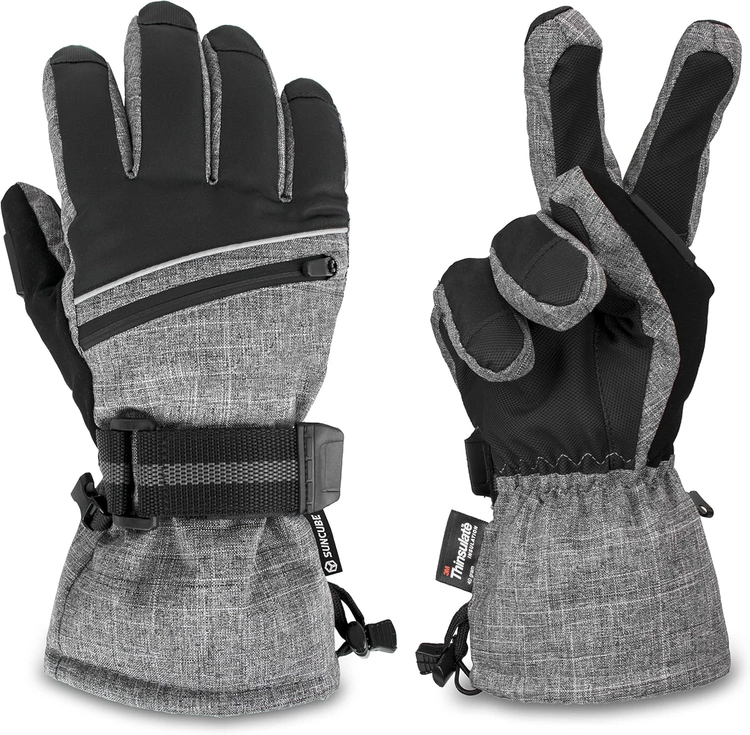 Ski Gloves Men Women, Waterproof Thermal Winter Snow Gloves, Windproof 3M Thins