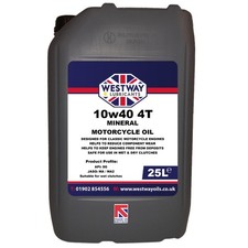 10W40 Mineral Classic Motorcycle Oil 4 Stroke JASO MA2 10W-40 25 Litres 3.72 per litre