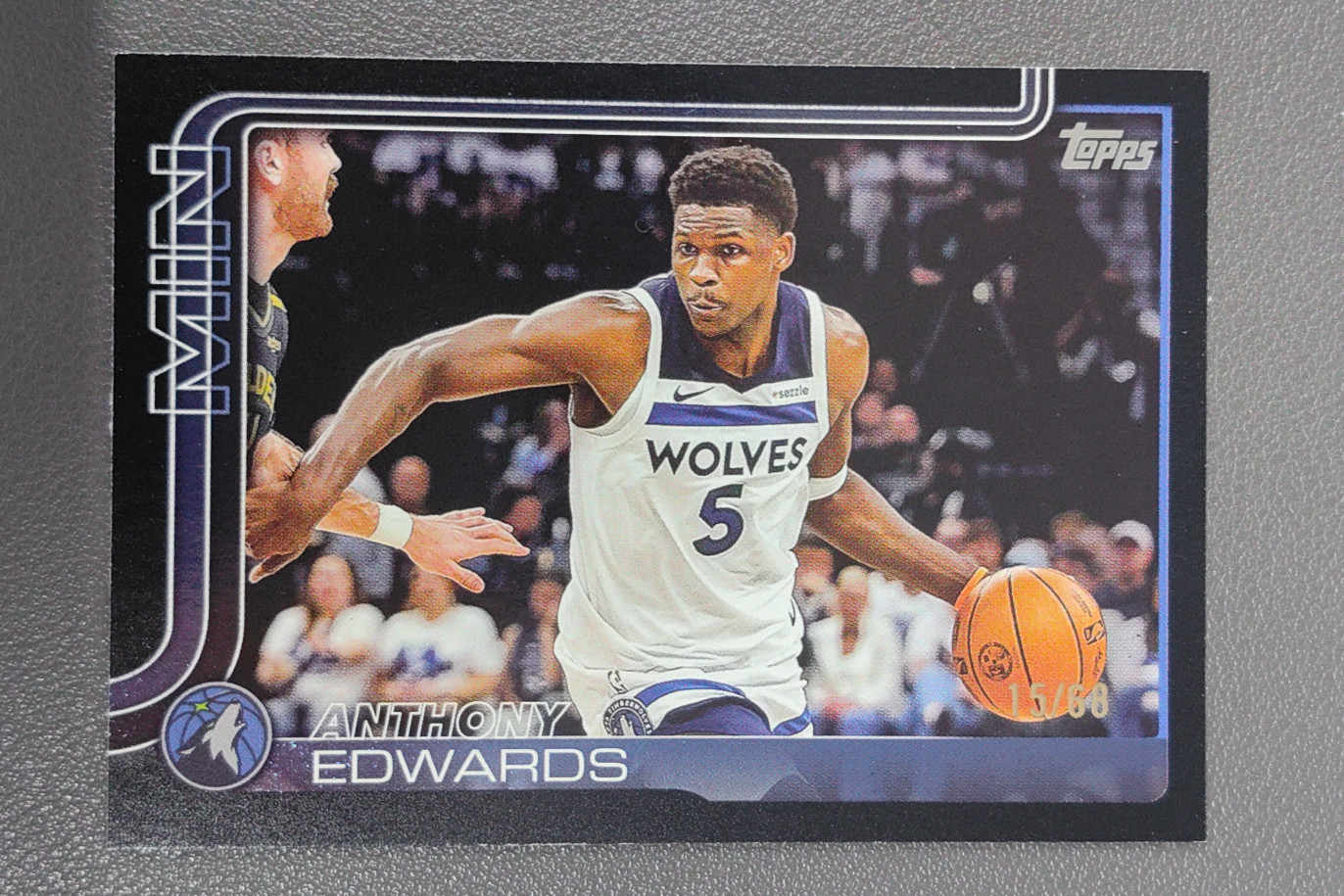 2025-26 Topps Flagship Anthony Edwards Black Rainbow /68 #108 Timberwolves