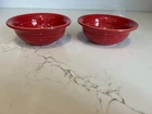 Fiesta ware Berry Fruit Bowls Scarlet Red 5.25” Set Of 2 Stackable EUC