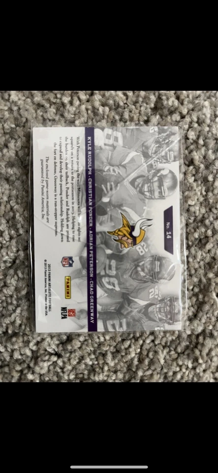 2013 Minnesota Vikings Team Absolute Football Card 27/99 Adrien Peterson - Image 2 of 2