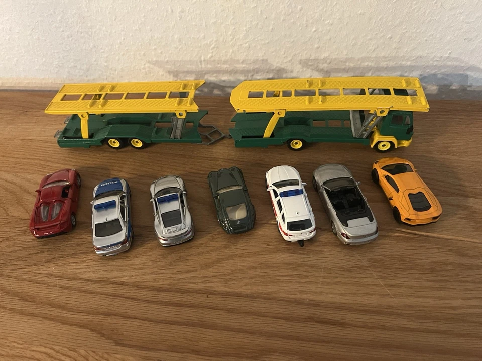 SIKU Super Serie 1:55 3419 Mercedes-Benz Autotransporter mit 7 PKW - Bild 3 von 4