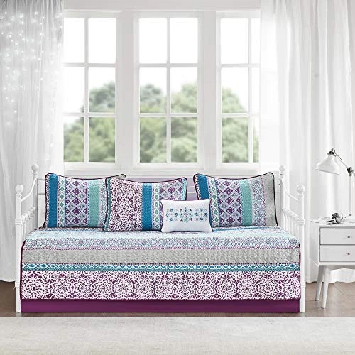  Joni Cozy Daybed Cover Set - Casual Boho Pieced 75"W x 39"L Joni Purple - Image 2 of 4