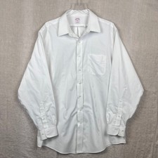 Brooks Brothers 346 Shirt 17 1/2 6 7 Non Iron All Cotton Dress Shirt Mens White