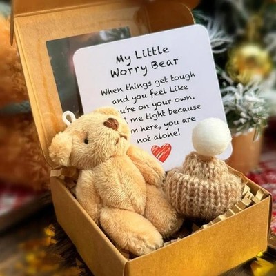 A TeddyBear Hug in a Box, Little Pocket Bear Hug Mini Stofftier Sorgenbär Fluffie