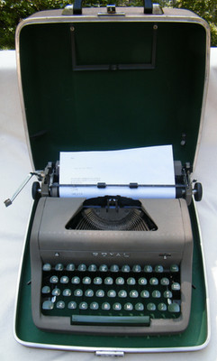 Vintage Royal Aristocrat Green Key Manual Typewriter in Brown Case Working