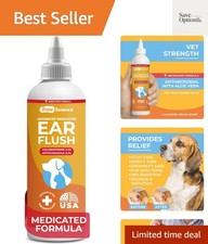 Dog Ear Cleaner - Cat Dog Ear Infection Treatment - Medicated Pet Ear Wash,...
