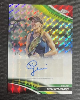 2025 Topps Chrome Tennis Genie Bouchard  Auto Red Refractor /5 CG48