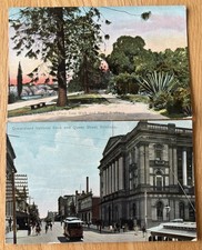 2 Postcards - Coloured Shell Series, Queensland & Brisbane Views, Australia. 