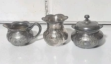 James W. Tufts Boston Quadruple Plate Warranted - #4501, 3 Piece Set USA MADE. 