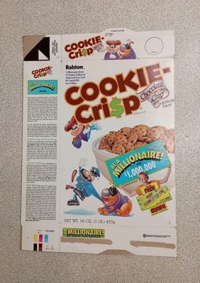 Ralston Cookie Crisp Chocolate Chip Cereal Multiple Prize Promo Empty Cereal Box