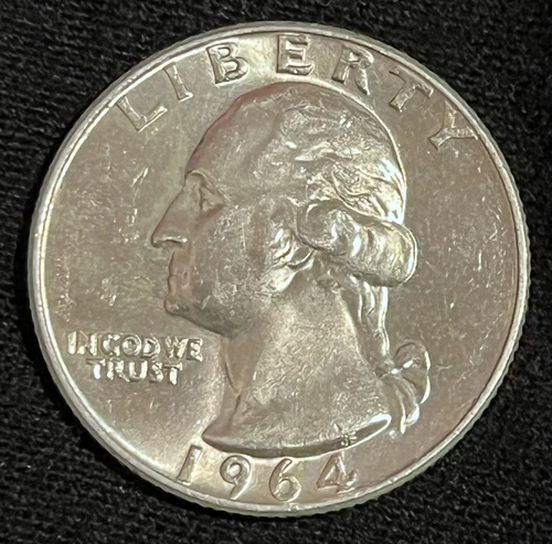 1964 Washington Quarter BU Uncirculated Mint State 90% Silver 25c US Coin