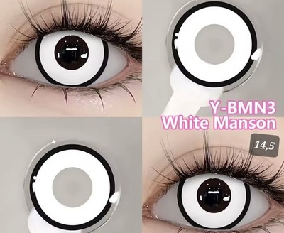 White Lens  Weiße Kontaktlinsen   Cosplay Anime Horror Party   K30