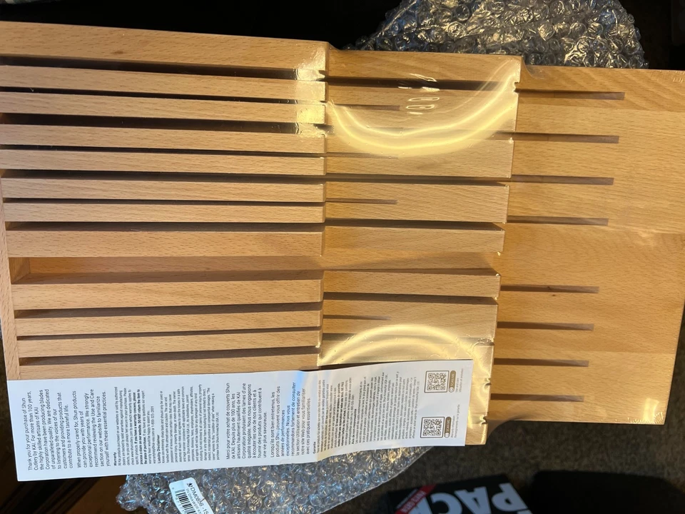 Shun - 15-Slot In-Drawer Bamboo Knife Tray 10" x 17" x 2.375" DM0856 - Image 3 of 4