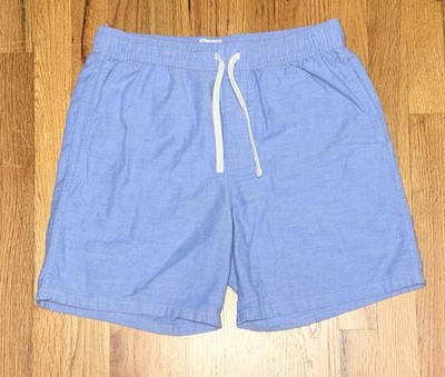 J Crew Broken In Oxford Blue Organic Cotton Unlined Men s Shorts Size SM