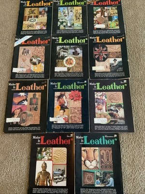 Lot Of 11 Make It With Leather Magazines 1977-1975 1973  Crafts Tutorial Cut-Out