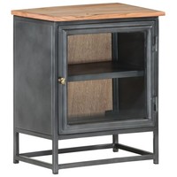 Nachttisch Grau 40X30X50 Cm Massivholz Akazie