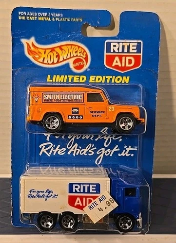 Vintage Hot Wheels Smith Electric Van & Rite Aid Delivery Truck