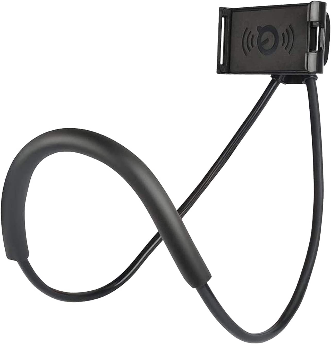 Hands-Free Cell Phone Stand: Neck Holder for 360° Rotation on Bed/Table.