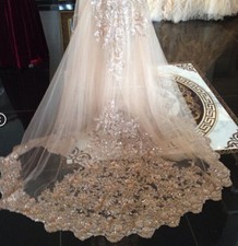 Bling Bling Sequins Wedding Veils White Ivory Cathedral 1T Bridal Accessories