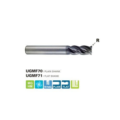 1/4 " 4-FL Corner R.015 Multi-Helix Carbide End Mill, YG1 UGMF70908
