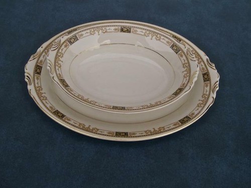 SYRACUSE CHINA OLD IVORY *WEBSTER* 1 OVAL PLATTER & 1 OVAL VEGETABLE BOWL UNUSED - Picture 7 of 7