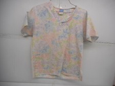 Crest Women's Scrub Top Multicolored Floral Size Small
