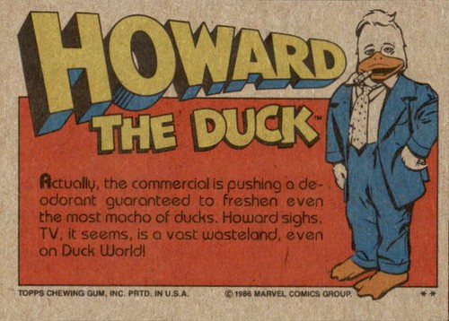 Howard The Duck Movie Trading Card Sticker YOU PICK Marvel Comics 1986 Topps - Picture 25 of 189
