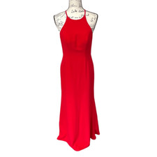 FAVIANA GLAMOUR Red Column Prom Formal Dress with Side Cutouts S7913, Size 10