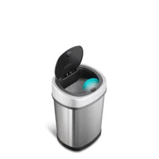 Trash Can Stainless Steel Motion Sensor 3.2 Gal Touchless Kitchen Bathroom Oval