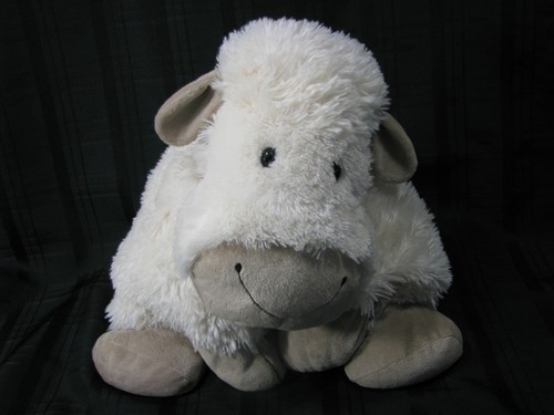28" jellycat lamb sheep truffles bean bag pillow cream tan plush