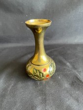 Vintage heavy Brass Miniature Bud Vase 4" high very nice.