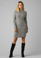 NEW prAna GREY NEMMA ORGANIC COTTON BLEND SWEATER DRESS SZ M MEDIUM