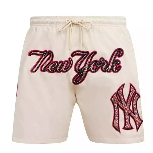Pro Standard Men's New York Yankees MLB Confetti Shorts-Cream NEW w TAGS - 第 2/7 張圖片
