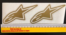 2x Gold Alpine Star Stickers 135mm x 55mm Most Colours