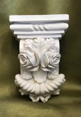 Gipskränze x 2 (Paar) traditioneller Stil Blumen Rosen Höhe 140 mm