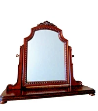 vtg mahogany dressing mirror stand shaving mirror stand makeup mirror stand 21"h