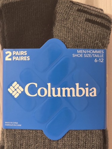 Columbia Men's 2-Pack Wool Blend Crew Socks GRAY BLACK Shoe Size 6-12 NEW - Picture 4 of 5