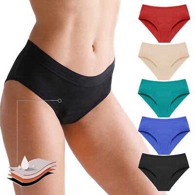 3/5pcs Ladies Girls Period Panties Leak Proof Briefs Underwear Menstrual
