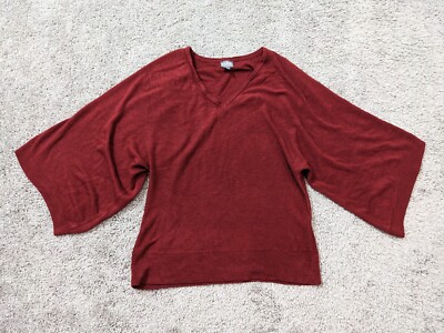 SOHO Blouse Womens Small Oversized Sleeves Red