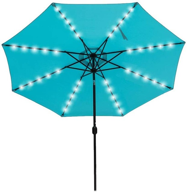 10 Ft Solar Powered 40 Led Lighted Patio Umbrella Table Market Umbrella For Sale Online