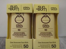 Sun Bum Kids Clear Sunscreen Face Stick SPF-50 water resistant -80 minutes 2pk 