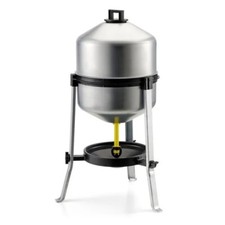 POULTRY TRAP DRINKER 30L Gravity Galvanised Chicken Hens 30 Birds Tripod Stand
