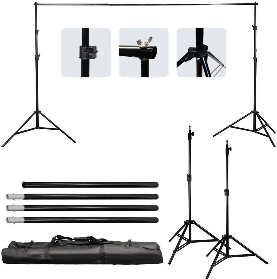 LimoStudio Photo Video Studio 10Ft Adjustable Muslin Background Backdrop Support - Image 3 of 4