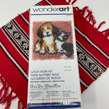 WonderArt Latch Hook Kit BEST FRIENDS 426185 Size 12" x 12" Puppy Kitty Sealed