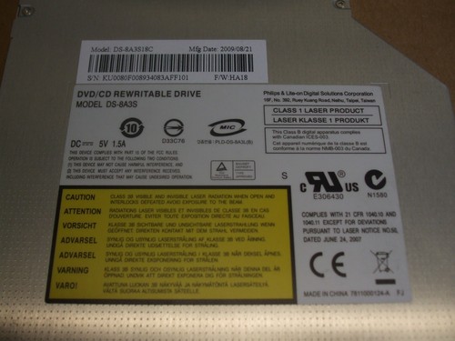 Internal Laptop DVD/RW Drive DS-8A3S - Sony HP Asus -FREE UK Delivery - Picture 2 of 4