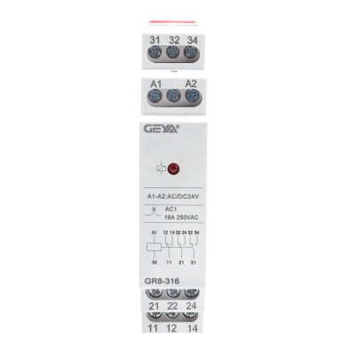 GEYA Intermediate Switch Relay Auxiliary Relay 8/16A AC/DC12/24/48/110V AC230V