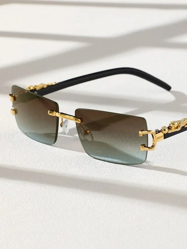 Lunette de Soleil Luxe Mixte Tendance Monture Sans Cadre Verres Fumés PC Neuve - Picture 28 of 30